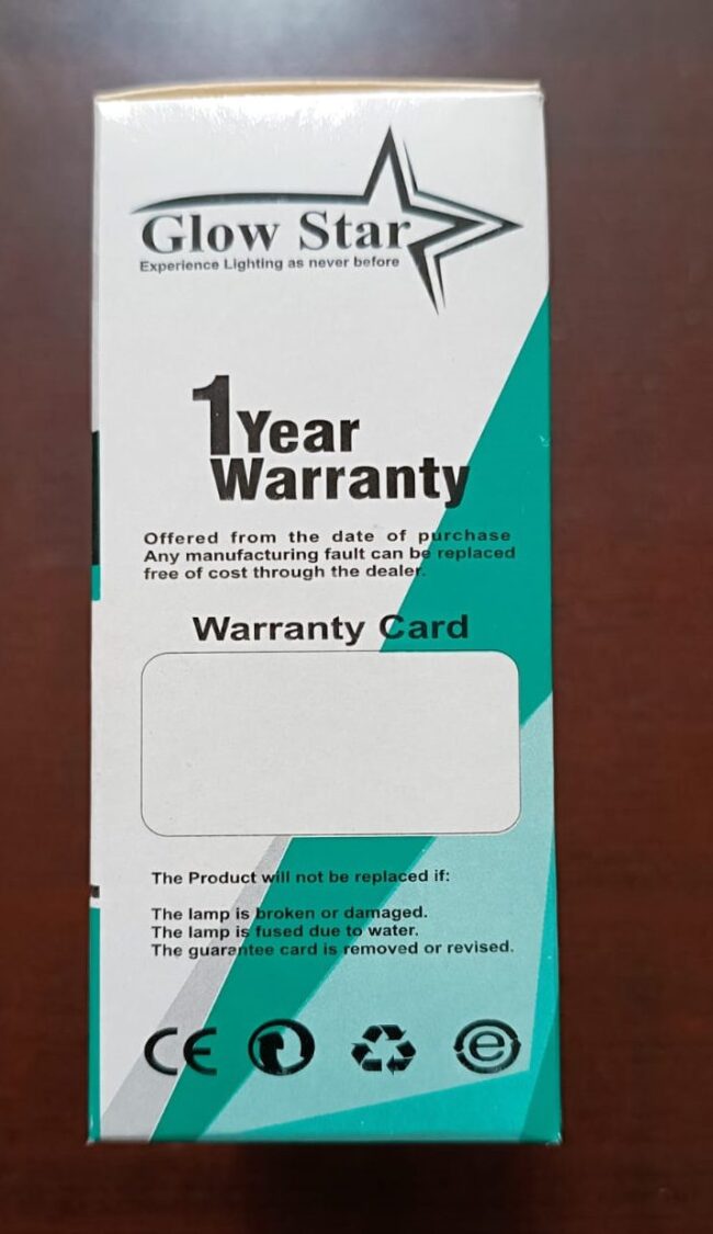 Glow Star 7W warranty
